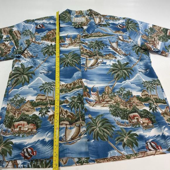 VTG Kalaheo RJC Men’s Hawaiian Button Vacation Shirt Island Wa'a Kaulua Boat M - Picture 5 of 7
